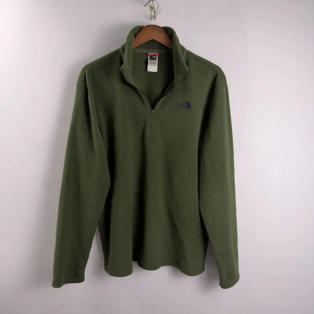 The North Face Gray Fleece Quarter Zip Pullover Sweater Sweatshirt Men's Size XL